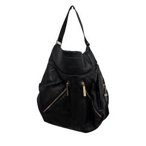 Michael Kors Portland Black Pebbled Leather Hobo Tote Shoulder‎ Handbag Purse